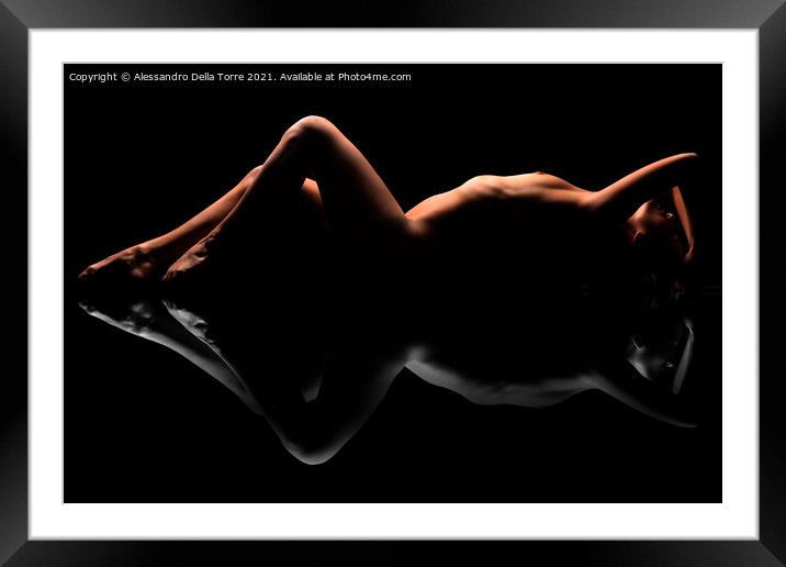 nude erotic woman Framed Mounted Print by Alessandro Della Torre
