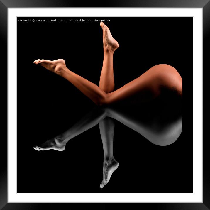 nude legs of a erotic sensual woman Framed Mounted Print by Alessandro Della Torre