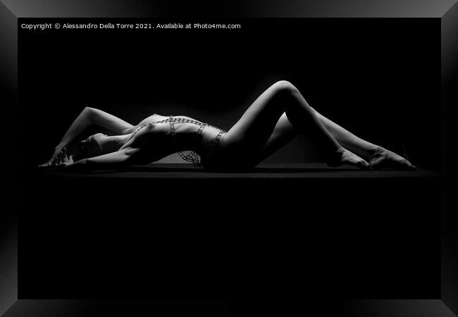 Erotic sensual bw woman Framed Print by Alessandro Della Torre