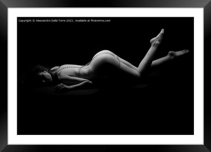 sensual nude body Framed Mounted Print by Alessandro Della Torre