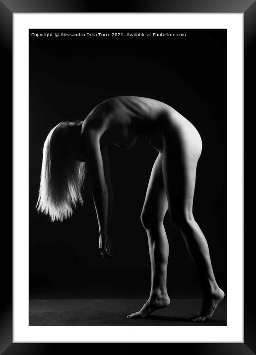nude woman sexy posing  Framed Mounted Print by Alessandro Della Torre