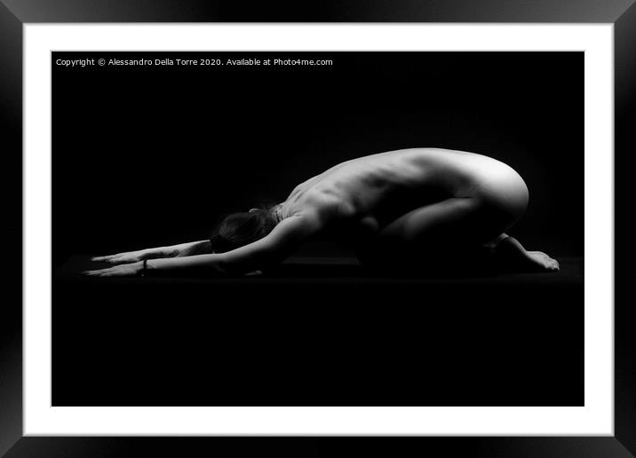 Nude woman bodyscape Framed Mounted Print by Alessandro Della Torre