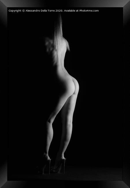 Nude woman bodyscape Framed Print by Alessandro Della Torre