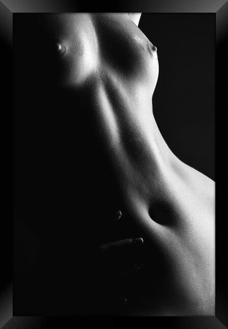 Nude torso of woman breast Framed Print by Alessandro Della Torre