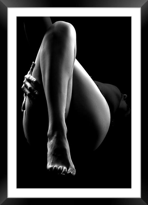 bodyscape nude legs of woman Framed Mounted Print by Alessandro Della Torre