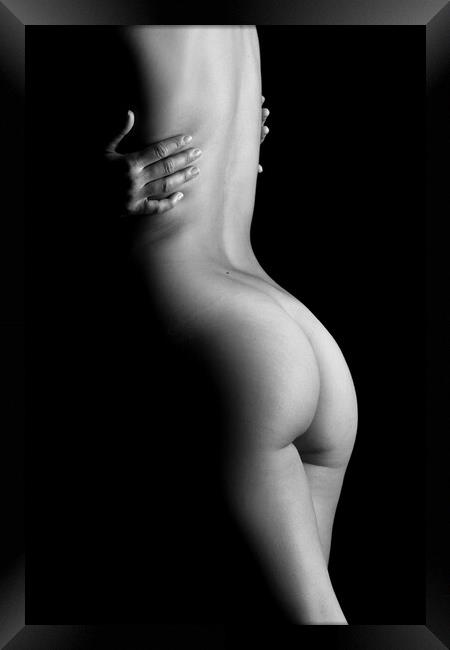 sensual nude woman back and ass Framed Print by Alessandro Della Torre