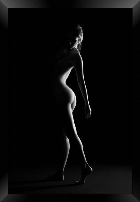 nude standing bodyscape of sensual fine art woman  Framed Print by Alessandro Della Torre
