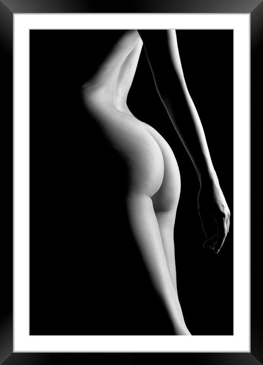 nude standing bodyscape close up of sexy fine art woman  Framed Mounted Print by Alessandro Della Torre