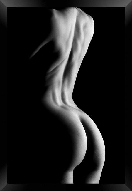 nude standing bodyscape of woman's ass and back Framed Print by Alessandro Della Torre