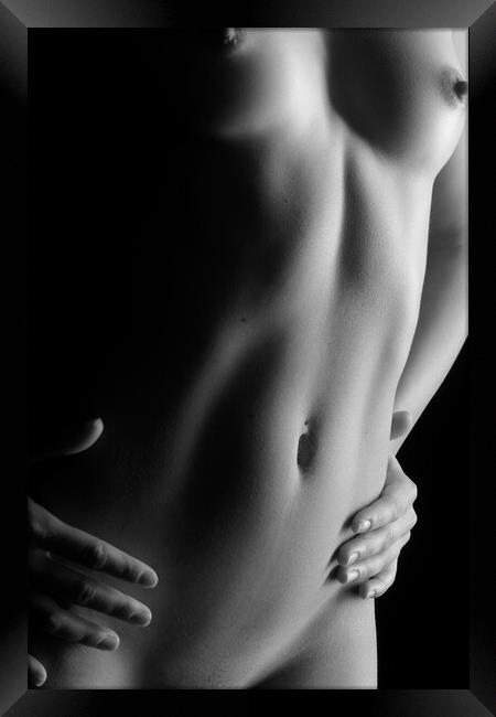 nude belly button bodyscape nude Framed Print by Alessandro Della Torre