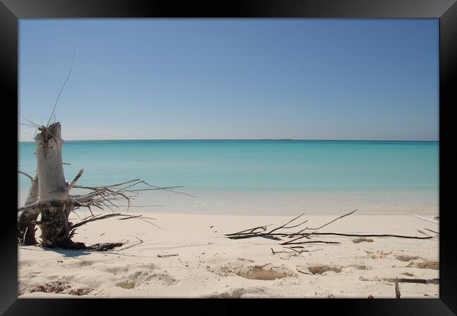 sandy beach with white sand in front of the ocean Framed Print by Alessandro Della Torre