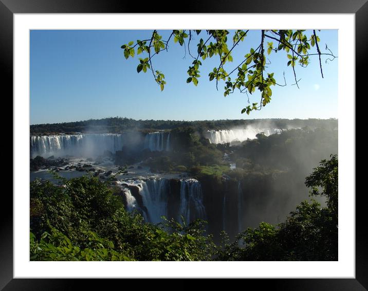 A large waterfall in the rainforest of Brazil Framed Mounted Print by Alessandro Della Torre