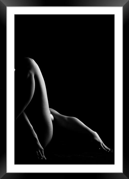 nude bodyscape of woman legs Framed Mounted Print by Alessandro Della Torre
