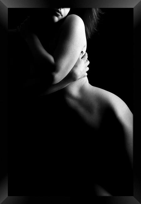 nude bodyscape of a naked woman standing Framed Print by Alessandro Della Torre