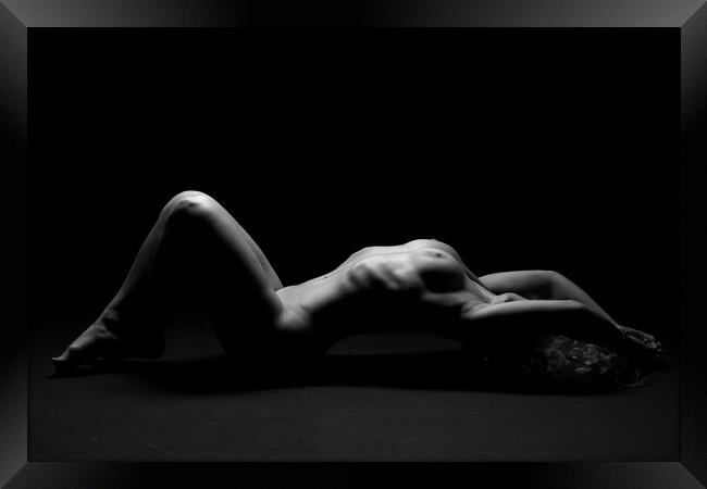 nude woman bodyscape Framed Print by Alessandro Della Torre