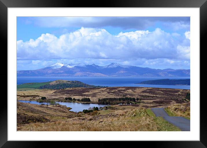 Beautiful view of Isle of Arran from Fairlie Moor  Framed Mounted Print by Allan Durward Photography