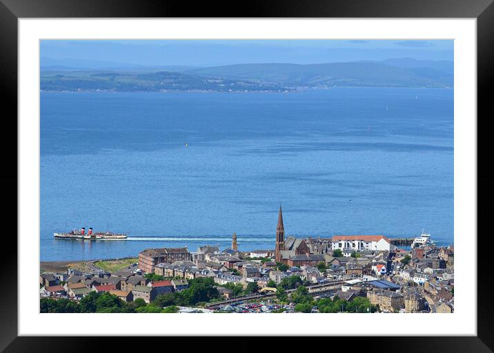 PS Waverley departing from Largs Framed Mounted Print by Allan Durward Photography