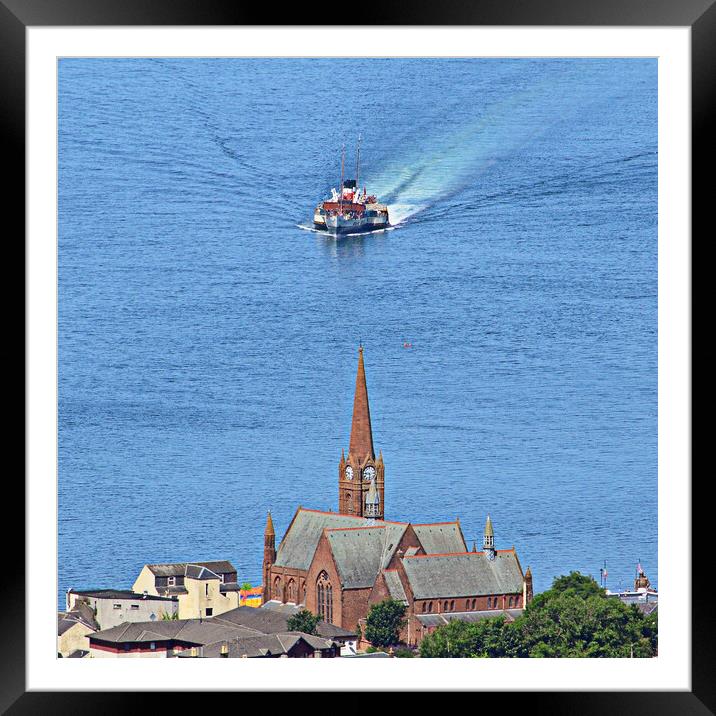PS Waverley visiting Largs Framed Mounted Print by Allan Durward Photography