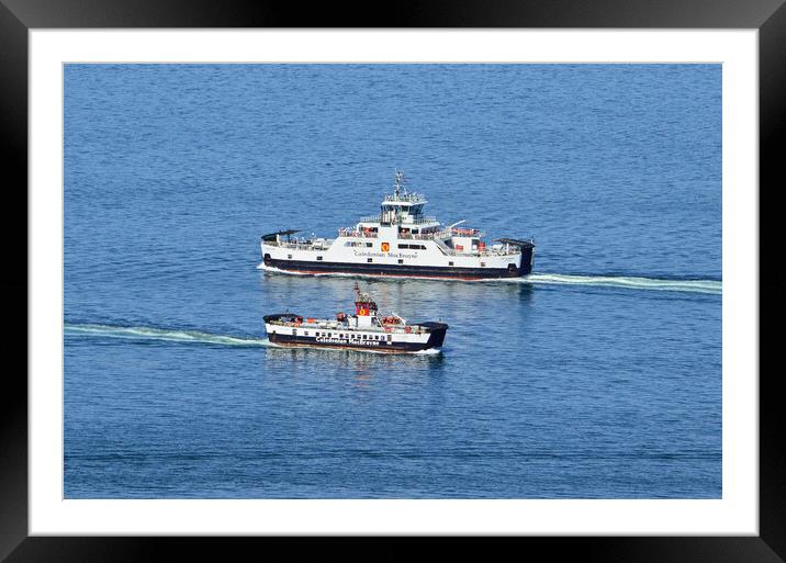Millport ferries passing to and from Largs Framed Mounted Print by Allan Durward Photography
