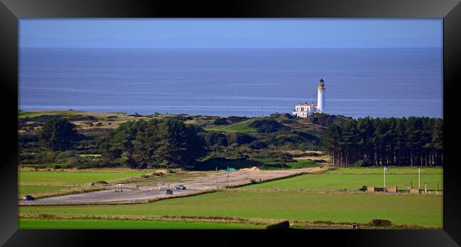 Turnberry lightouse and airfield runway Framed Print by Allan Durward Photography