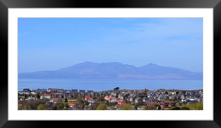 West Kilbride and Isle of Arran mountains Framed Mounted Print by Allan Durward Photography