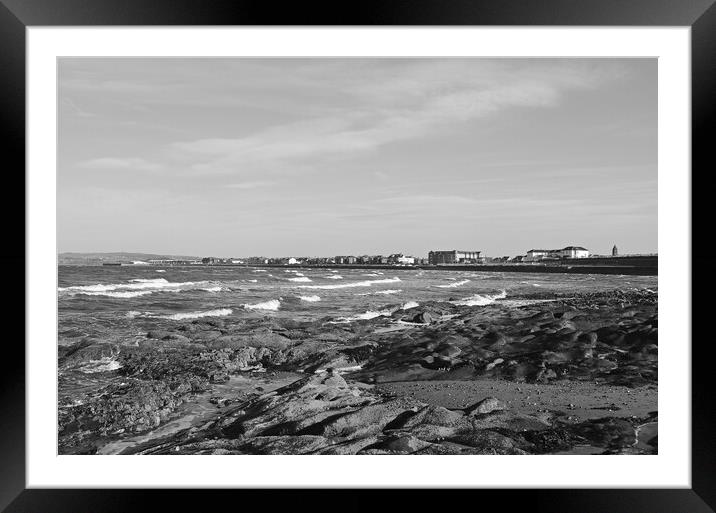 Prestwick beach scene, South Ayrshire Framed Mounted Print by Allan Durward Photography