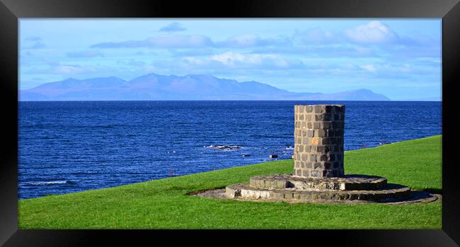 Troon ballast bank view to Arran Framed Print by Allan Durward Photography