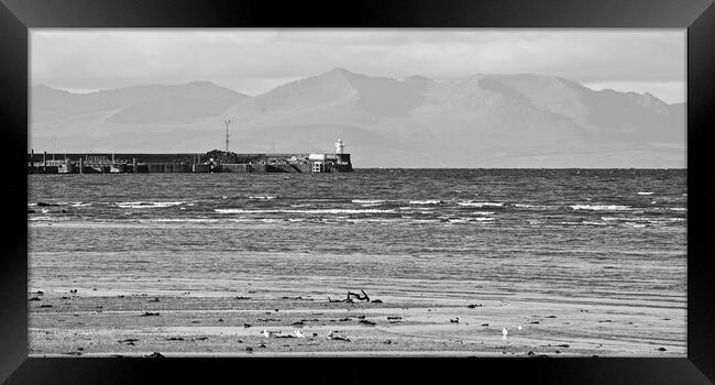 Troon harbour and Arran`s mountains Framed Print by Allan Durward Photography