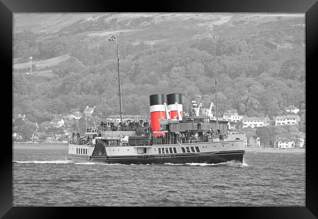 Monochrome image of PS Waverley Framed Print by Allan Durward Photography
