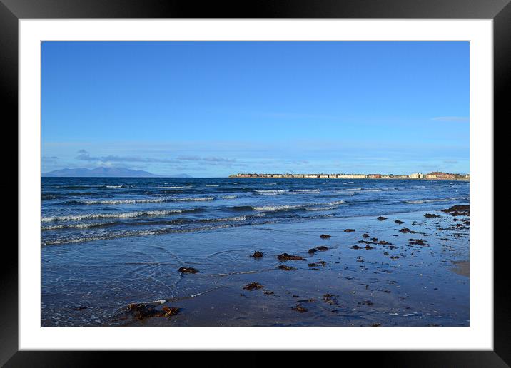 Troon seafront and Arran Framed Mounted Print by Allan Durward Photography