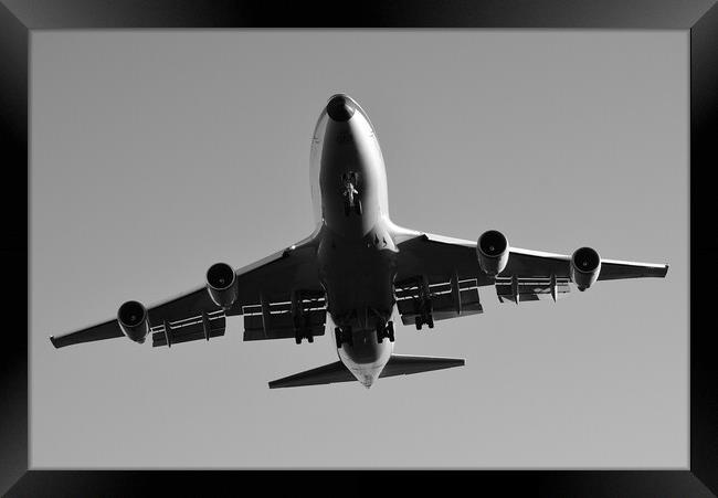 Under a Boeing747 Framed Print by Allan Durward Photography