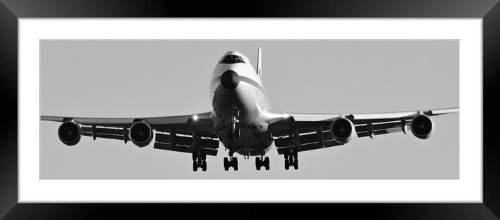 Boeing747 nose-on Framed Mounted Print by Allan Durward Photography