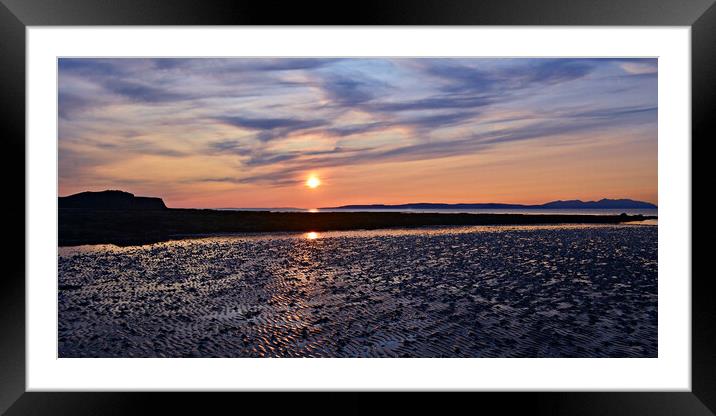 Arran sunset from Greenan Ayr Framed Mounted Print by Allan Durward Photography