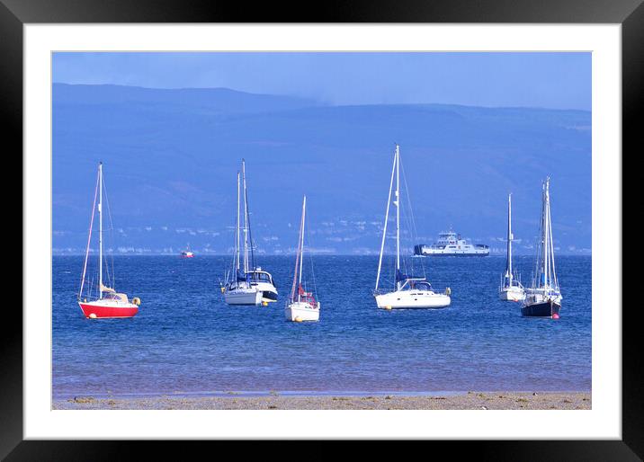 Small yachts moored at Fairlie, Largs Framed Mounted Print by Allan Durward Photography