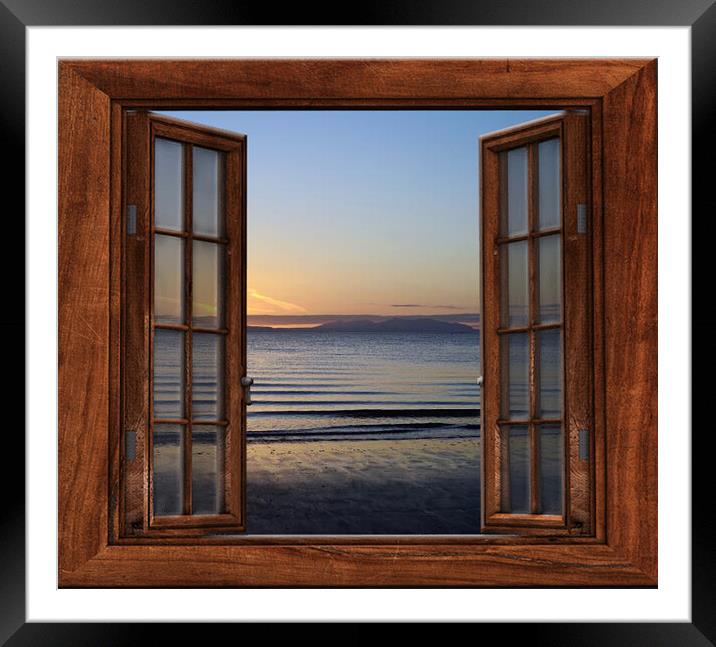 Arran at sunset, a window view Framed Mounted Print by Allan Durward Photography