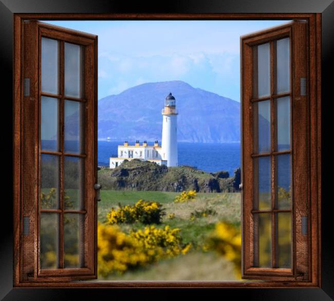 Abstract window view of Turnberry Lighthouse Framed Print by Allan Durward Photography