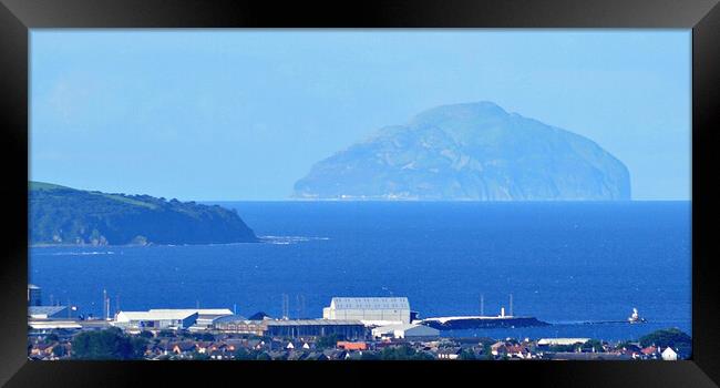 Ailsa Craig and Ayr harbour Framed Print by Allan Durward Photography