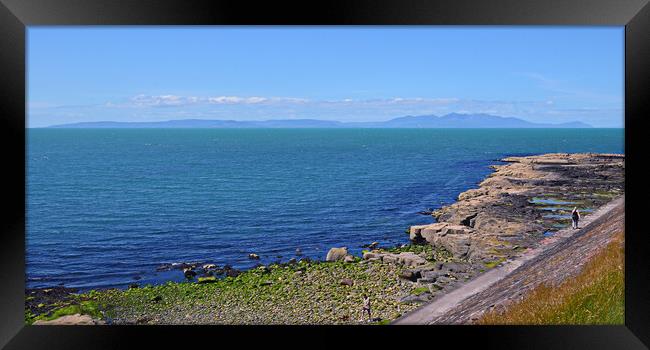 Isle of Arran view from Troon`s ballast bank Framed Print by Allan Durward Photography