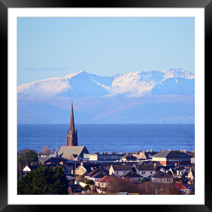 A view over Ayr to Arran Framed Mounted Print by Allan Durward Photography