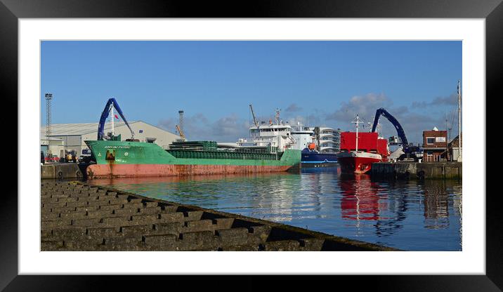 Shipping at Port of Ayr Framed Mounted Print by Allan Durward Photography