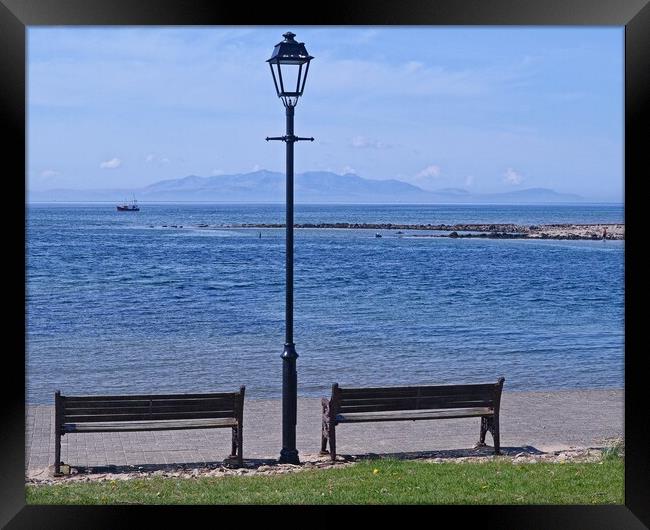 River Irvine meets the sea and Arran Framed Print by Allan Durward Photography
