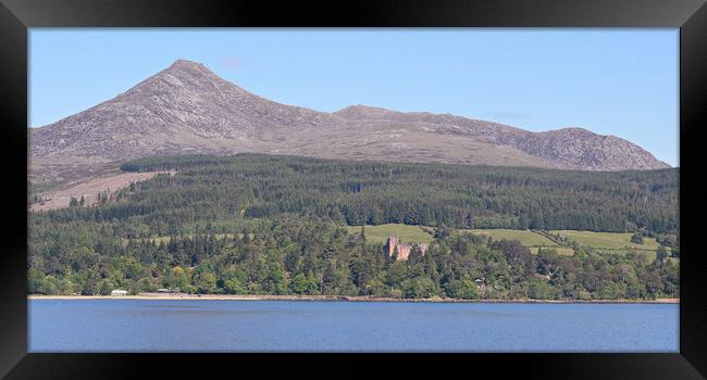 Arrans Goat Fell and Brodick Castle Framed Print by Allan Durward Photography