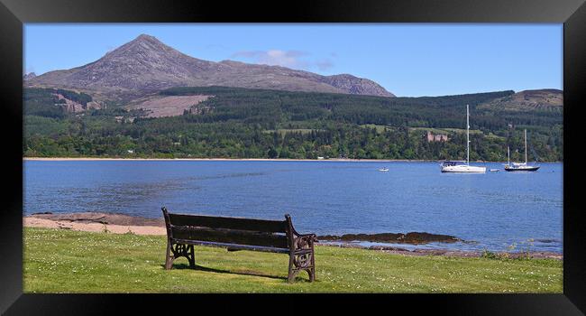 Brodick bay view of Goat Fell, Arran Framed Print by Allan Durward Photography