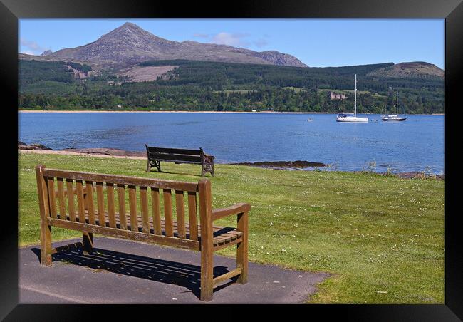 Brodick bench view Isle of Arran Framed Print by Allan Durward Photography