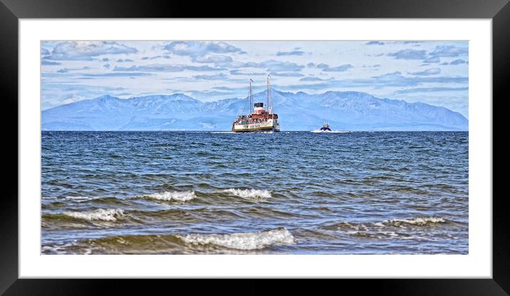 Clyde built PS Waverley approching Ayr, Scotland Framed Mounted Print by Allan Durward Photography