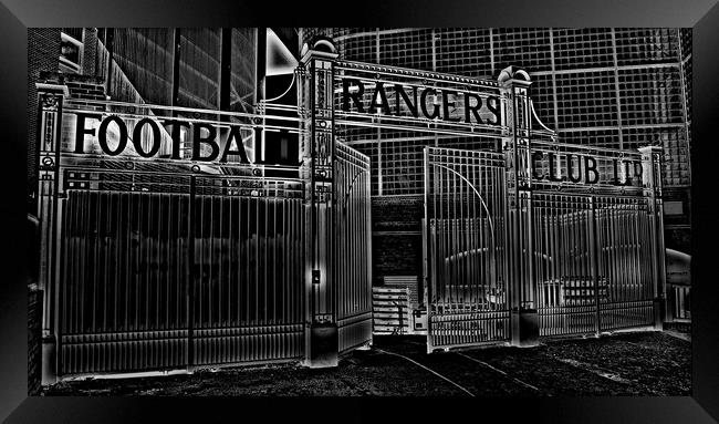  Rangers Football Club gates (abstract) Framed Print by Allan Durward Photography