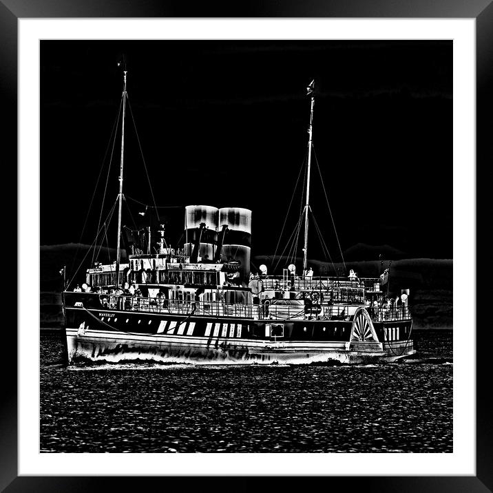 Pencil drawing of PS Waverley, Brodick, Arran. Framed Mounted Print by Allan Durward Photography