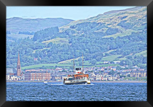 PS Waverley steaming Largs to Millport (abstract) Framed Print by Allan Durward Photography