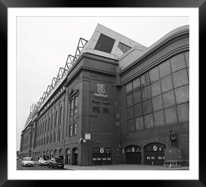 Ibrox main stand and memorial statue Framed Mounted Print by Allan Durward Photography