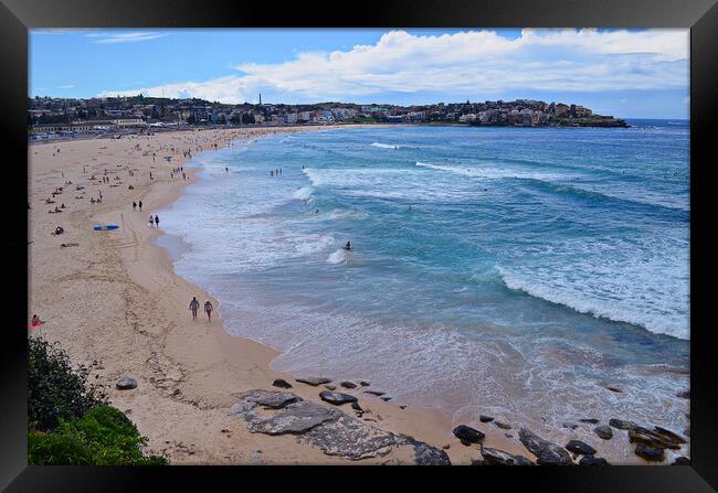 Bondi beach overview Framed Print by Allan Durward Photography